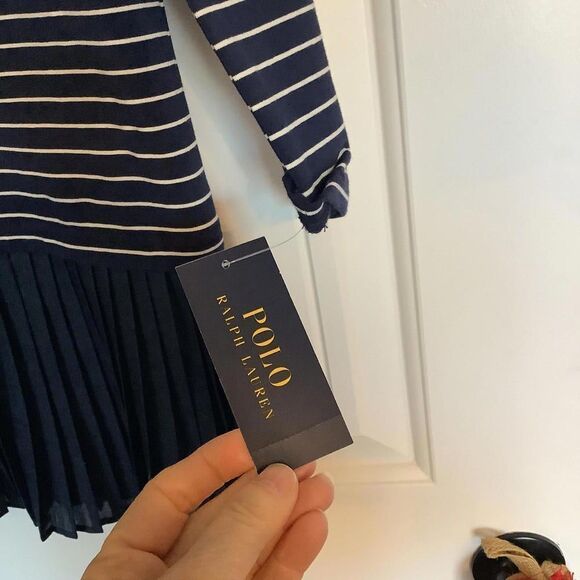 Polo Ralph Lauren Striped Turtleneck Dress with Pleated Skirt - Picture 4 of 7
